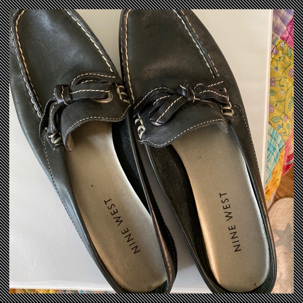 For the Ladies Nine West Black Flats/Slip On shoes